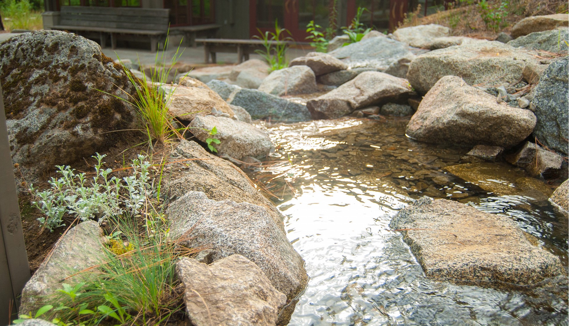 Custom rock work and Water Feature